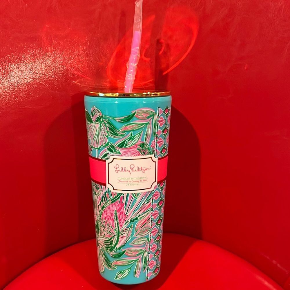 NWT Lilly Pulitzer tumbler with straw